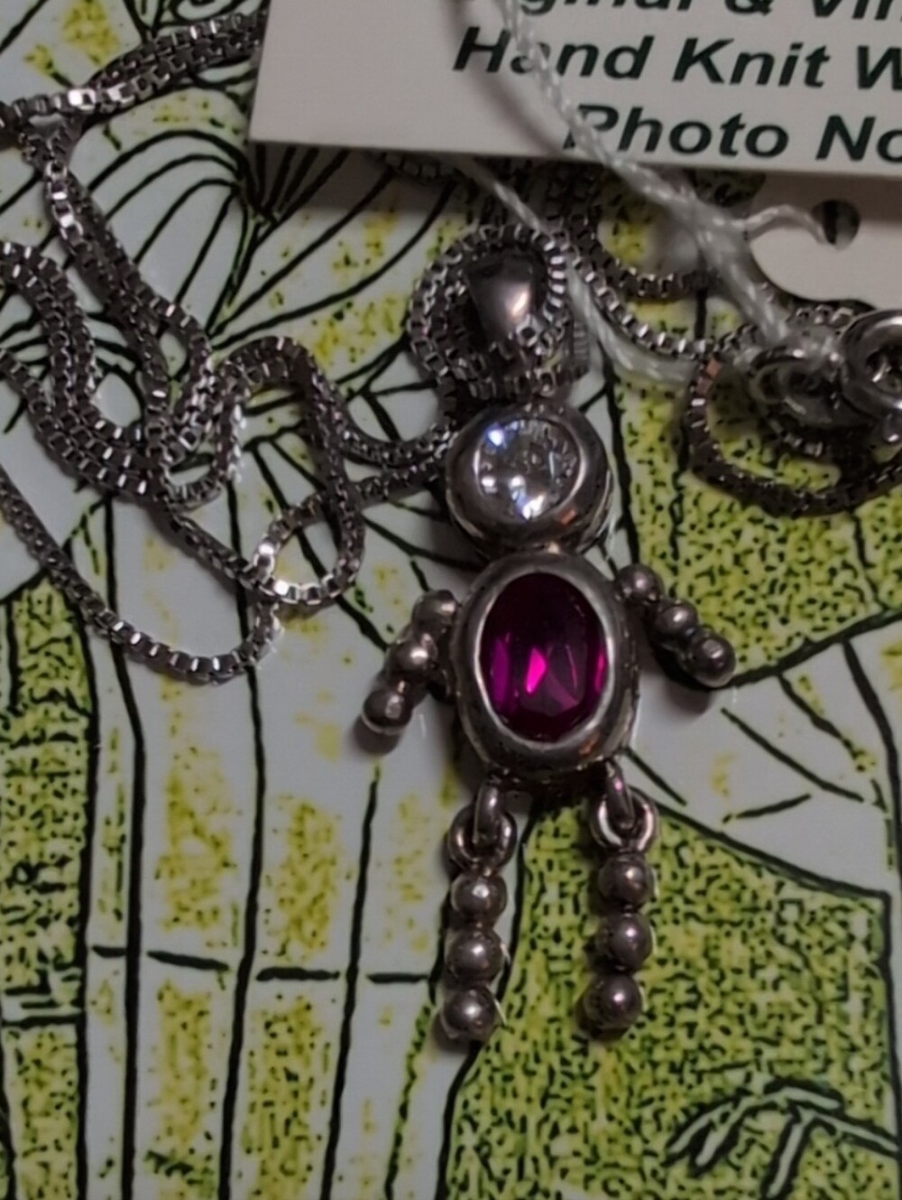 Silver Necklace with Gemstone Pendant